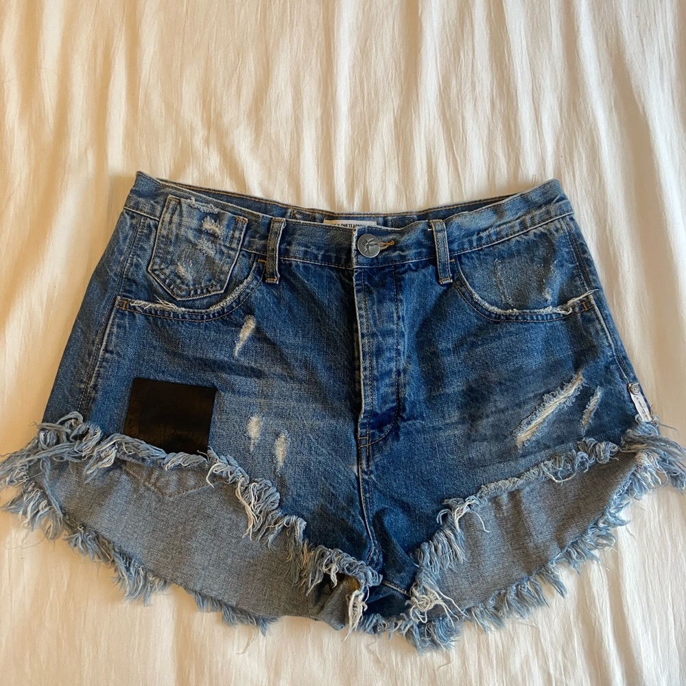 One x One Teaspoon Denim Shorts